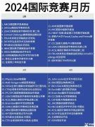 值得收藏！2024年国际竞赛时间表出炉！