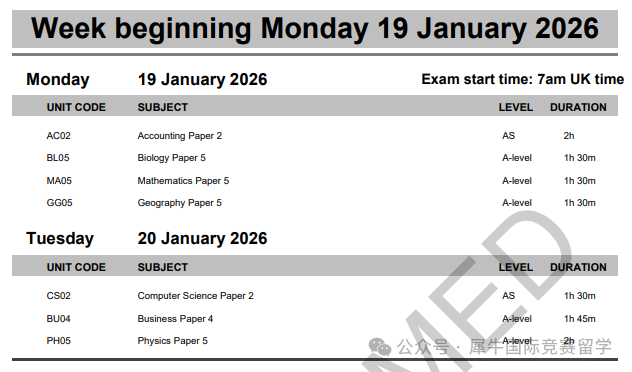 2026年1月A-level考试时间安排!附社会考生报名流程~ 2026年1月A-level考试时间安排!附社会考生报名流程~
