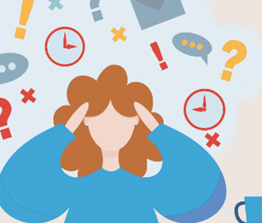 A person with her hands on her head surrounded by different objects
AI-generated content may be incorrect.